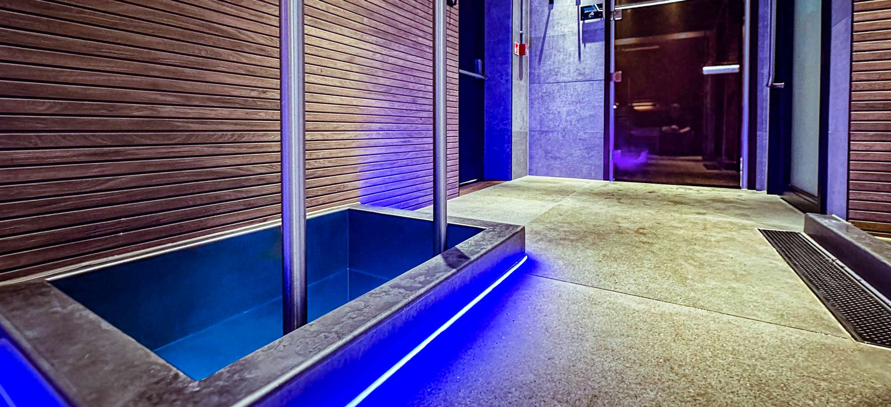 Cold plunge and steam room at The Mill, Buckinghamshire