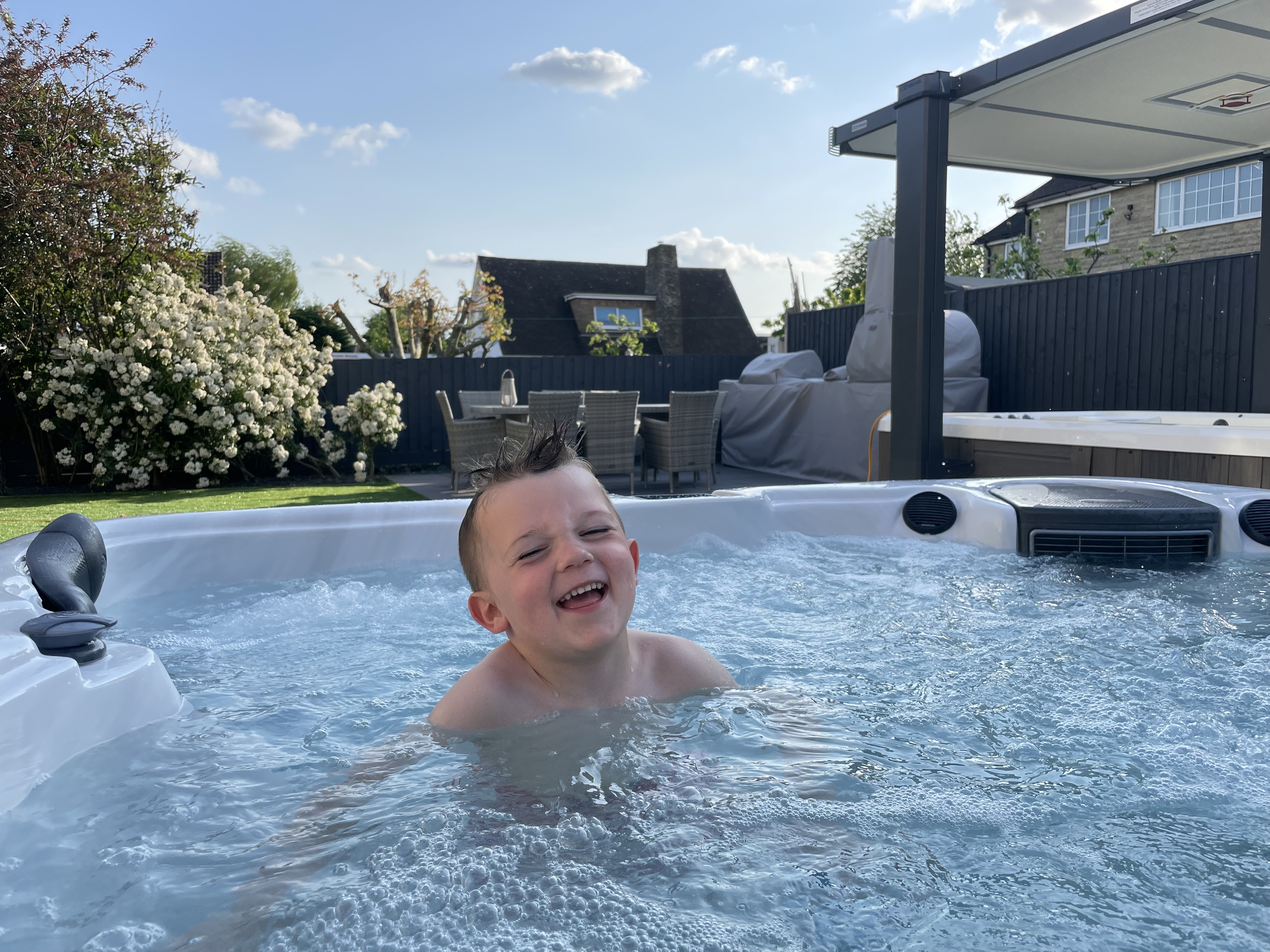 Child in hot tub