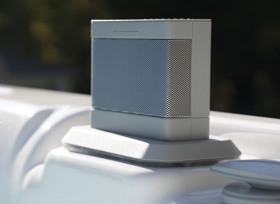 Music system with hot tub