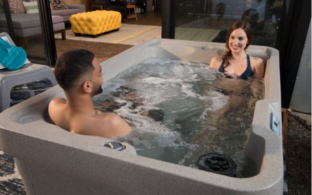 freeflow hot tub in sand brown