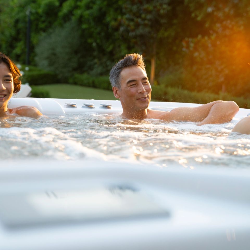 Family in Hot Tub