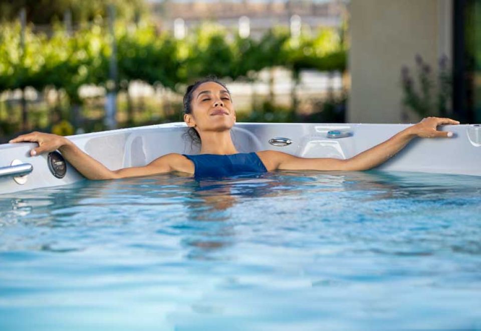 woman enjoys hydrotherpay feature