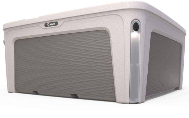 freeflow hot tub in sand brown