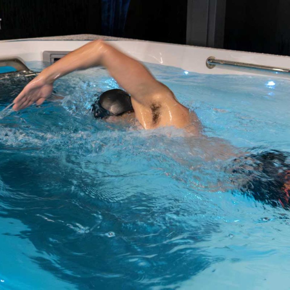 Swimmer in Endless Pool