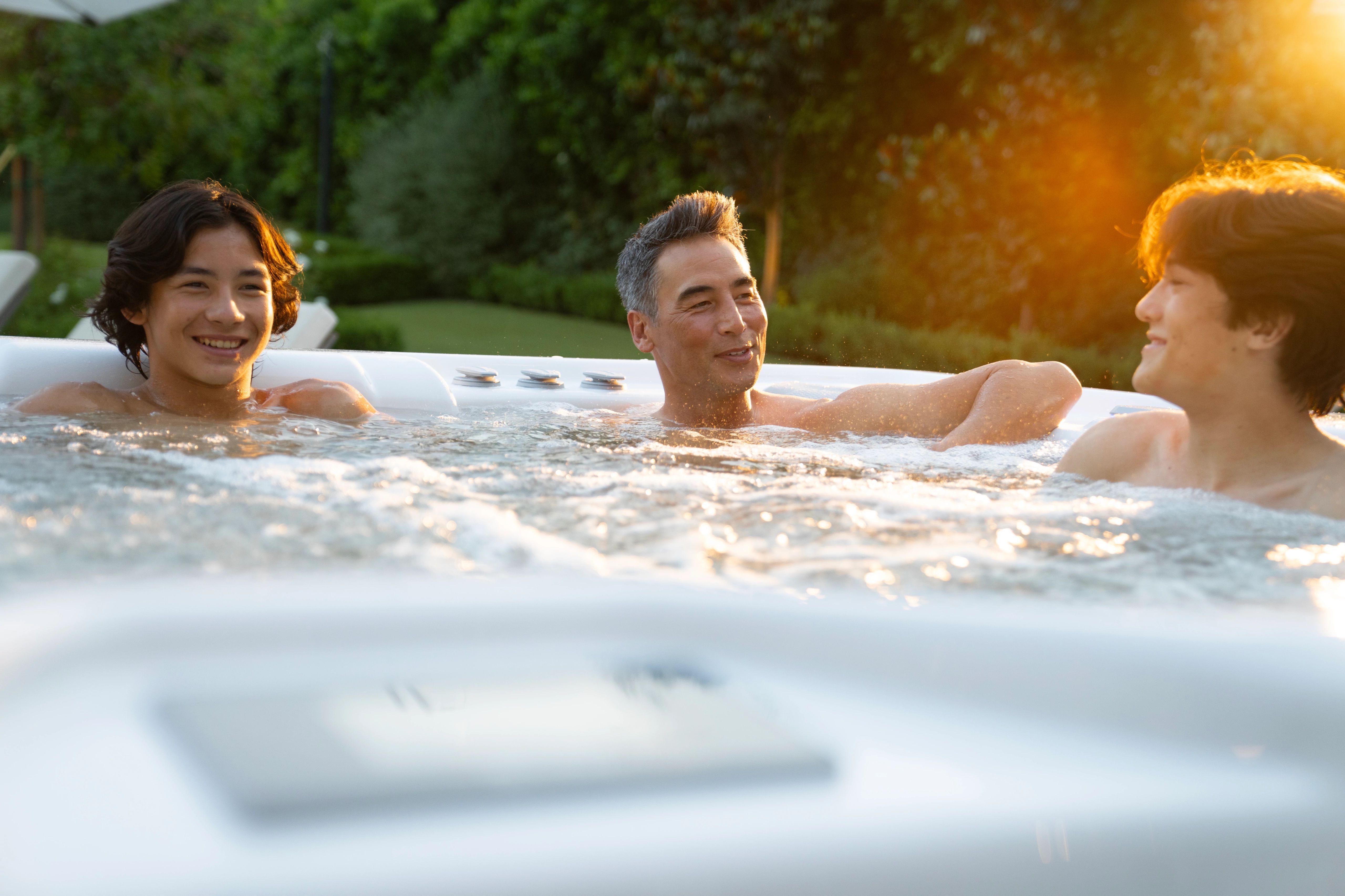 Family in Hot Tub