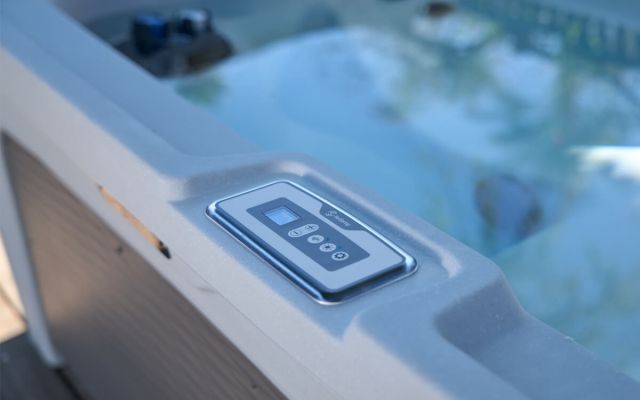 The control panel of a Freeflow Mini hot tub