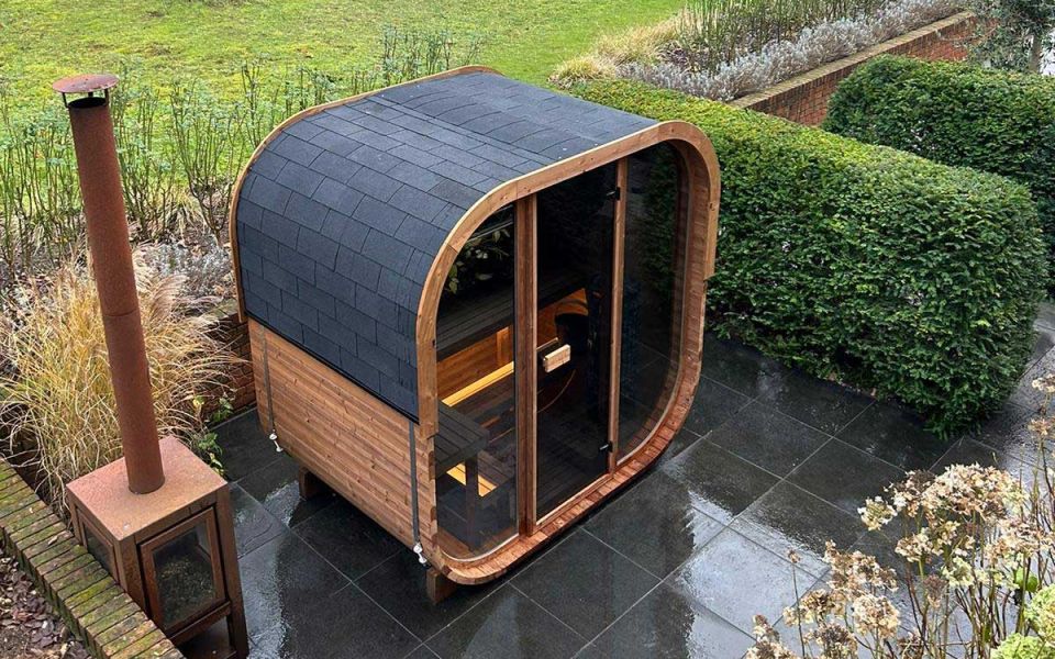 sauna installation garden