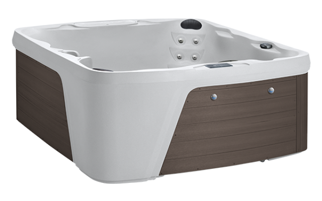 Arctic White Shell, Brown Cabinet