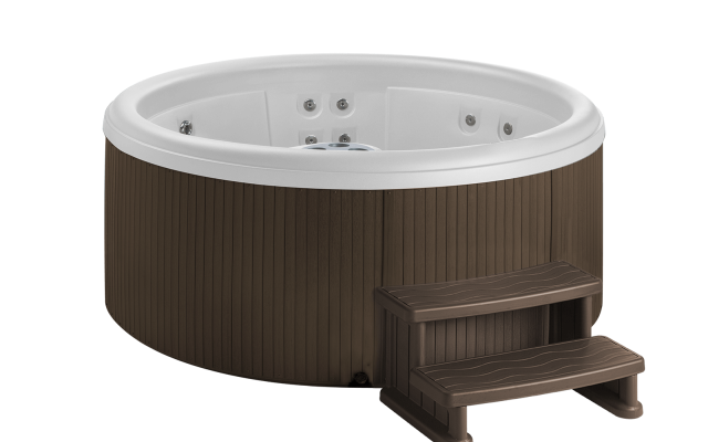 Arctic White Shell, Brown Cabinet