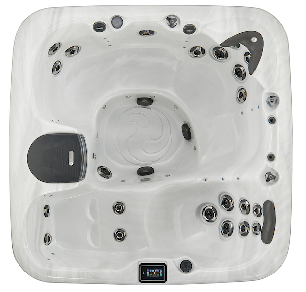Overhead view of the American Whirlpool 461 hot tub.