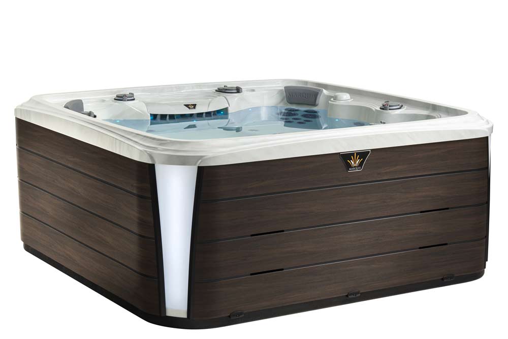 An example of a Crown Collection hot tub, isolated against a white background