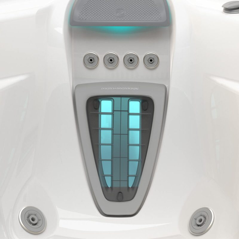 A front-on view of the Moto-Massage DX jet system